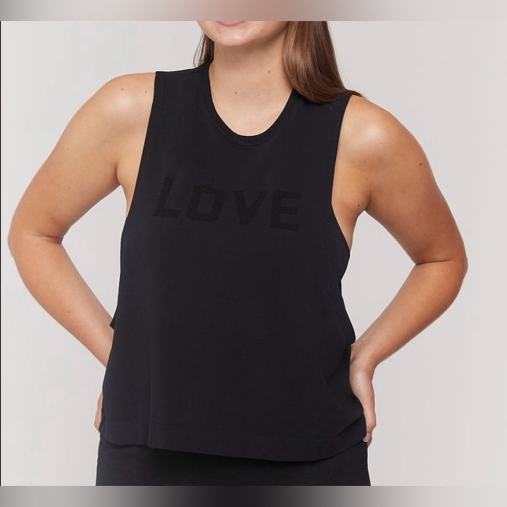 VS Pink‎ x Spiritual Gangster Love Muscle Tank Tee Black Size XS